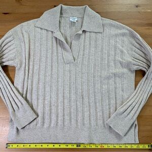 Club Monaco Ribbed Cashmere Polo Sweater